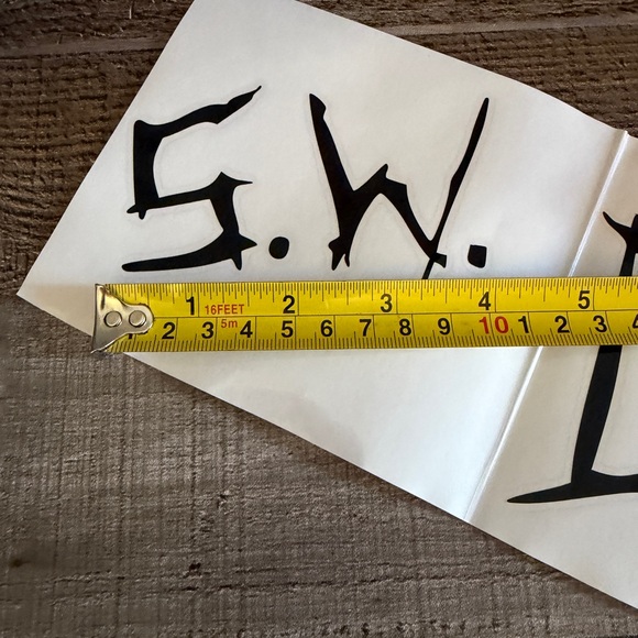 Black Lettering Sticker - S.W. / D.W. Graphic Decal - Picture 4 of 6